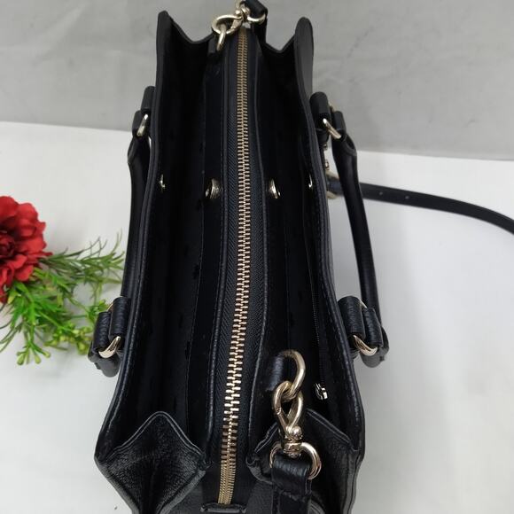 Kate Spade New York Mulberry Street Black Pebbled Leather Top Handle Satchel Bag - Picture 10 of 16